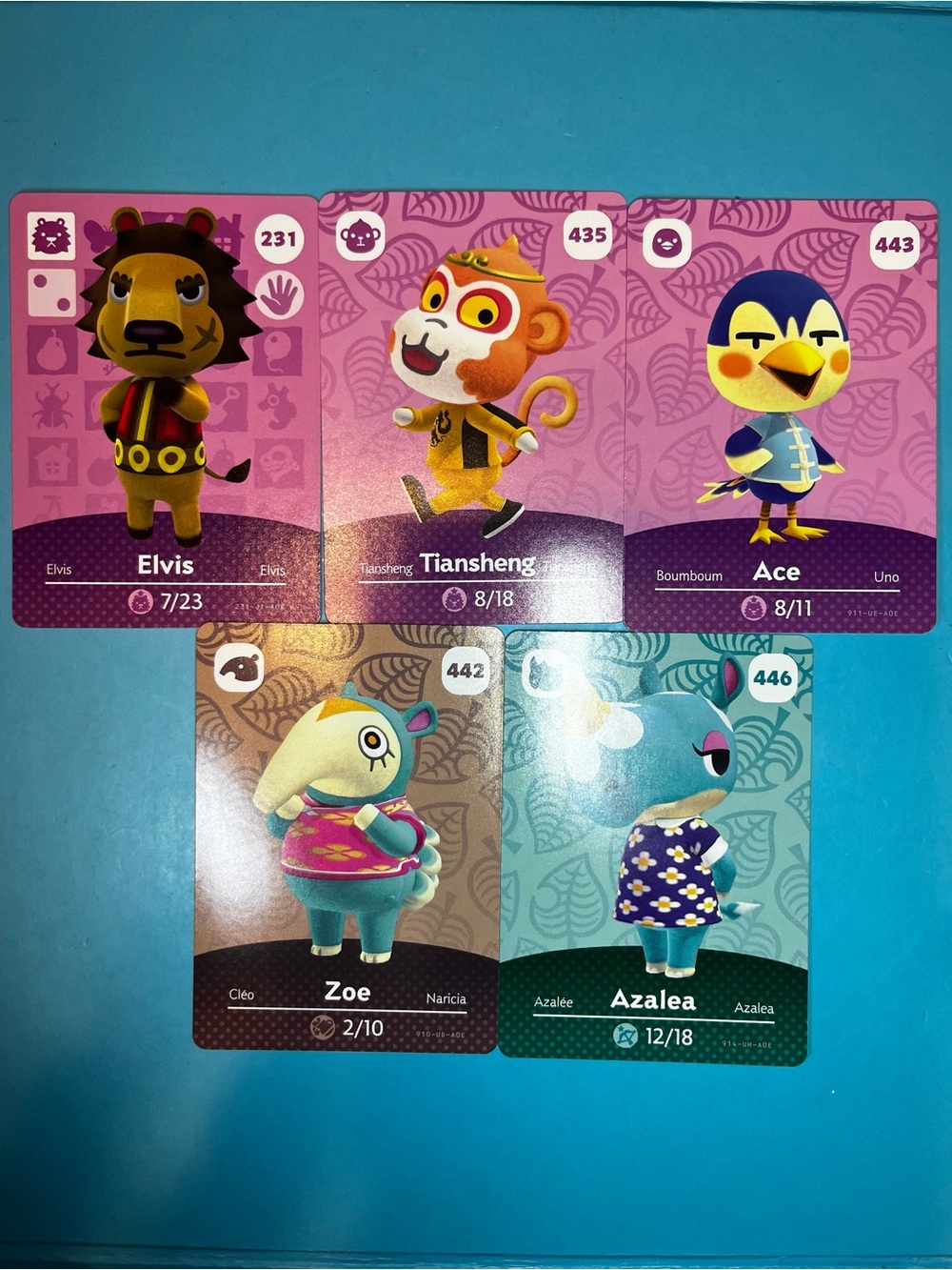 Nintendo - Amiibo - Animal Crossing Card - Lot of 5